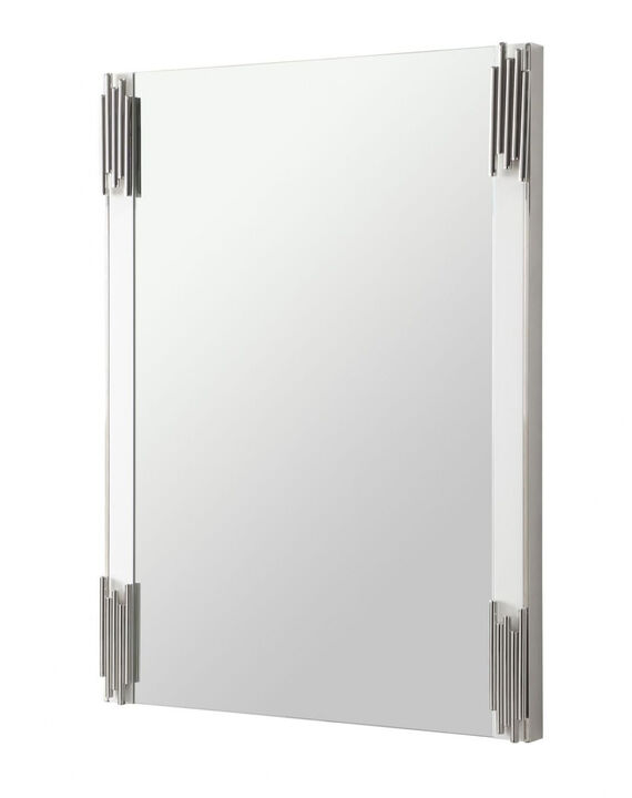 HomeRoots 43" White Steel Framed Accent Mirror
