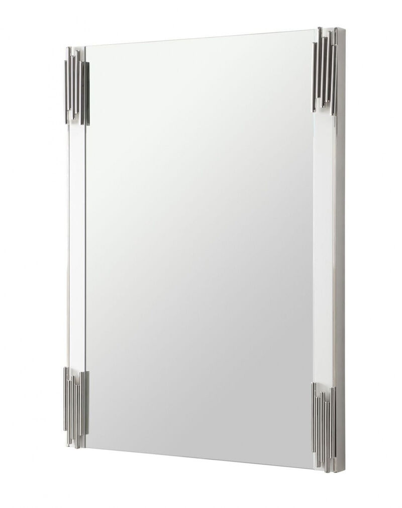 HomeRoots 43" White Steel Framed Accent Mirror image number 0