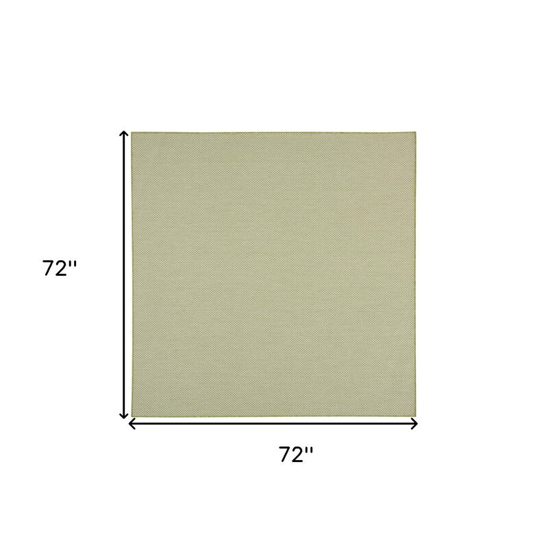 HomeRoots 6' Ivory And Green Square Geometric Indoor Outdoor Area Rug image number 3