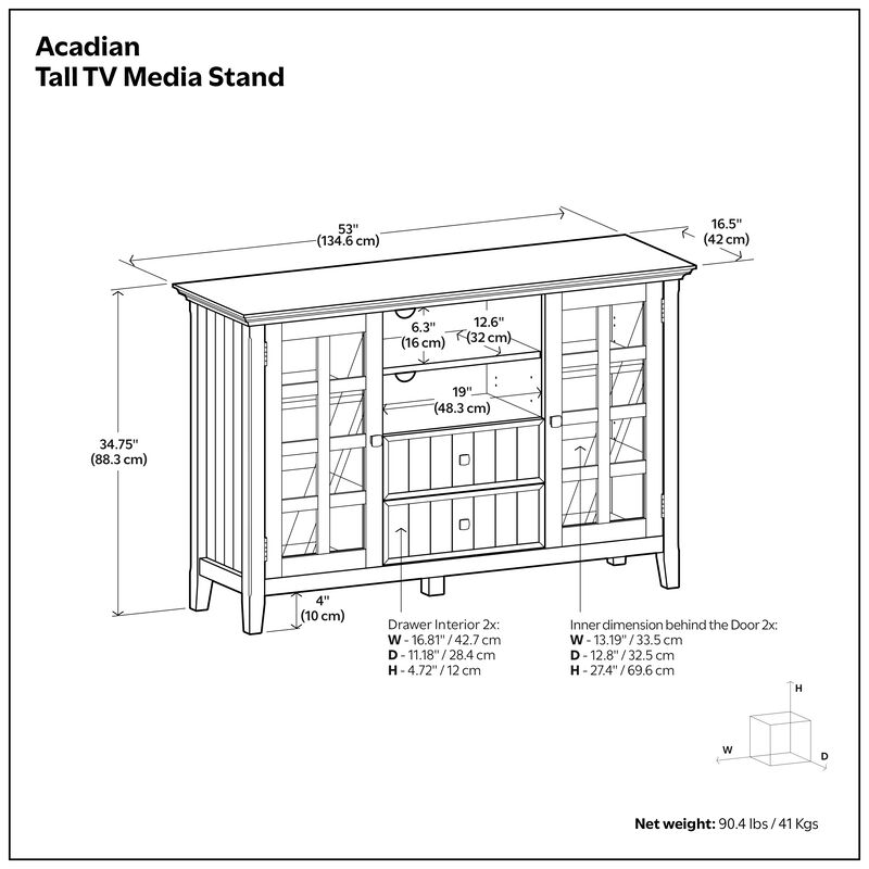 Simpli Home Acadian Tall TV Media Stand image number 9