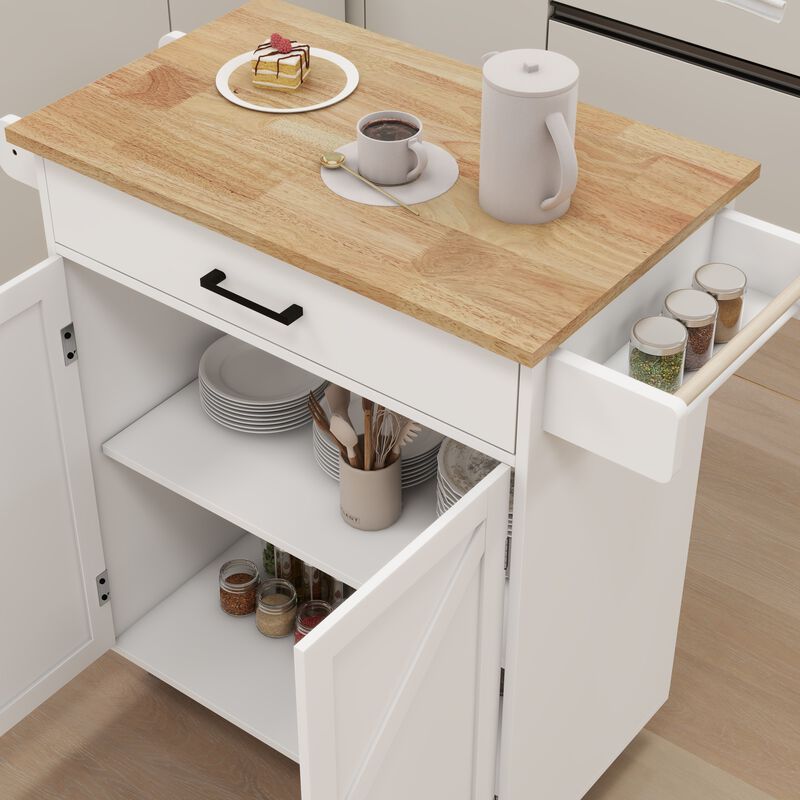 ELEMENT ACE Versatile Kitchen Island Cart with Adjustable Shelves and Towel Rack image number 9