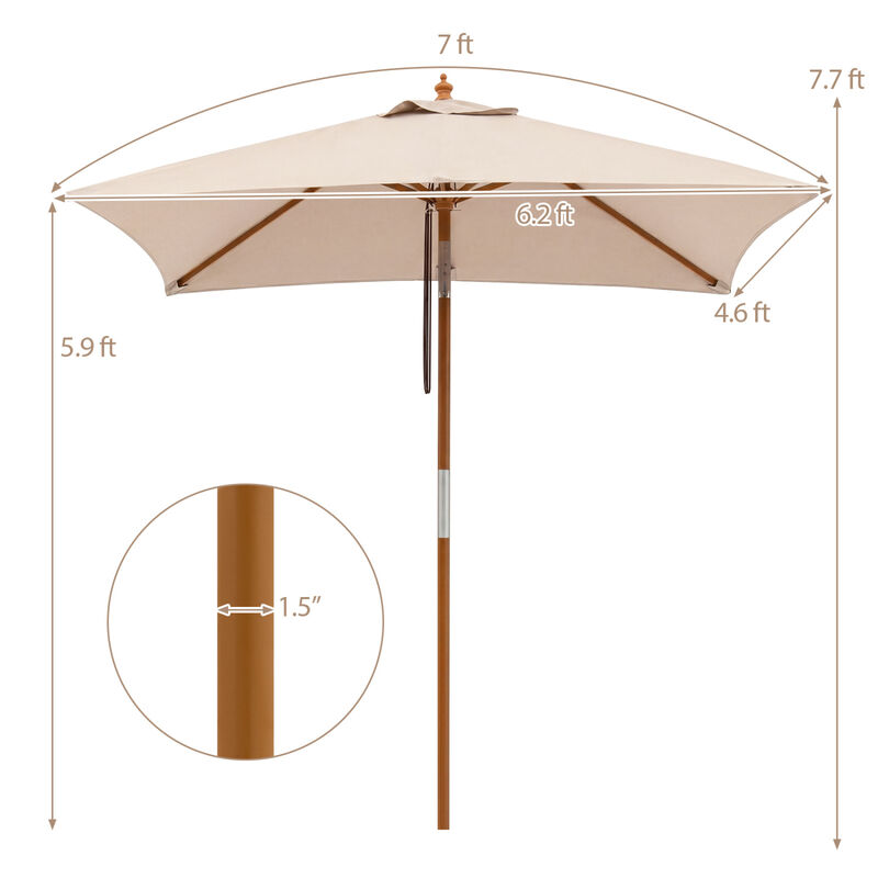 height of 7 foot patio umbrella Qidvol Half Outdoor Shade and enhances overall stability 7.5FT Patio Umbrella - Brick