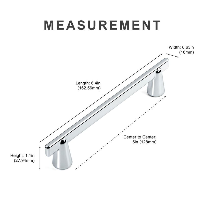 Hestia Hardware 10 Pack 5 Inch Cone Shape Modern Cabinet Bar Pull image number 2