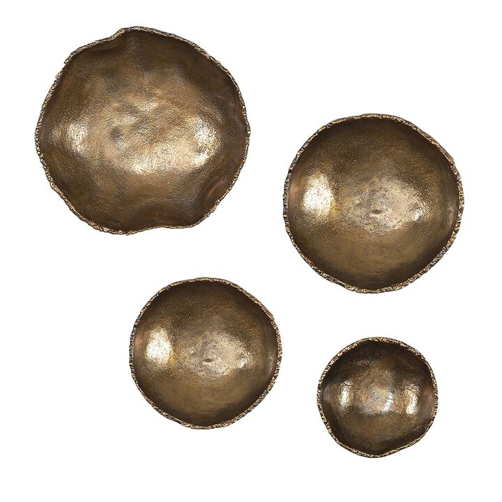 Lucky Coins Brass Bowls S/4