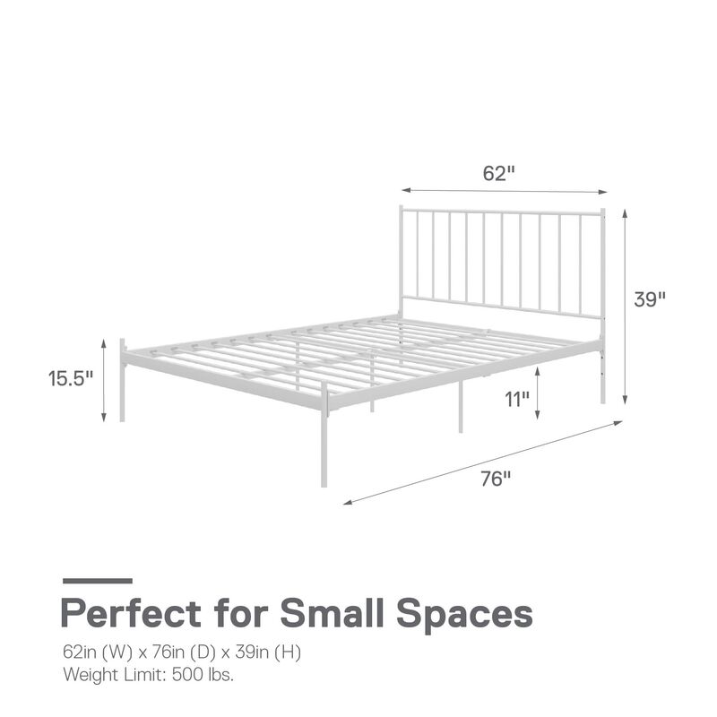 Ares Metal Bed, King, White