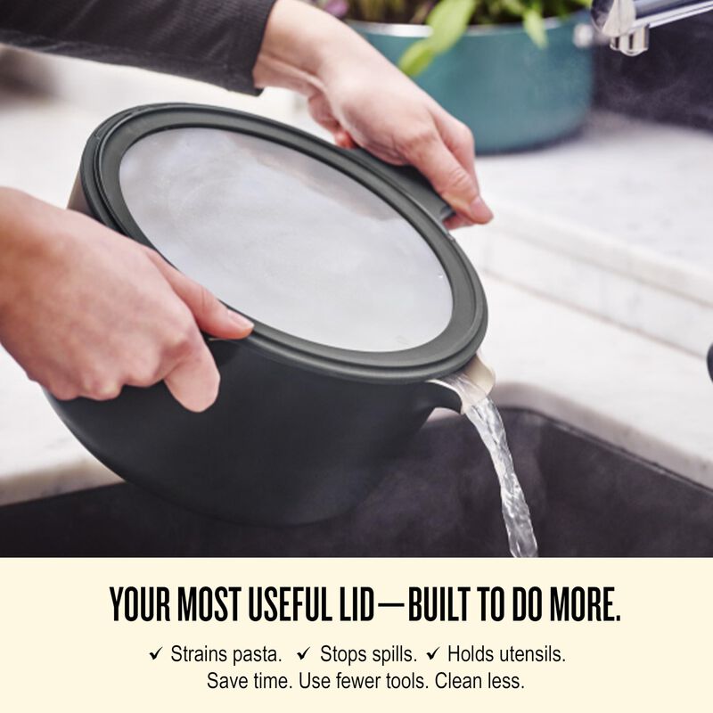 Alva Neat 5-in-1 Ceramic Nonstick Cookware Nesting Set, Recycled Aluminum Non-Toxic PFAS, PFOA, PTFE Free, Frying Pan, Cookware Set Compatible with All Cooktops, Induction Safe, Oven Safe