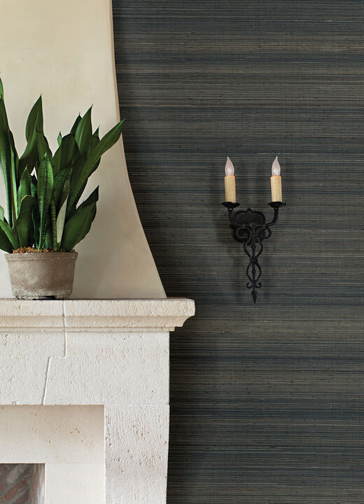 Mai Indigo Abaca Grasscloth Wallpaper