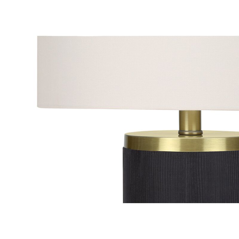 Lighting, 24"H, Table Lamp, Black Concrete, Ivory / Cream Shade, Modern