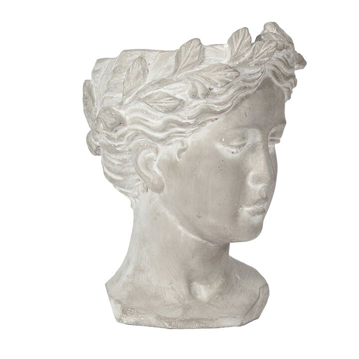 Clihome Outdoor Home Garden Decor Greek Style Cement Head Planter