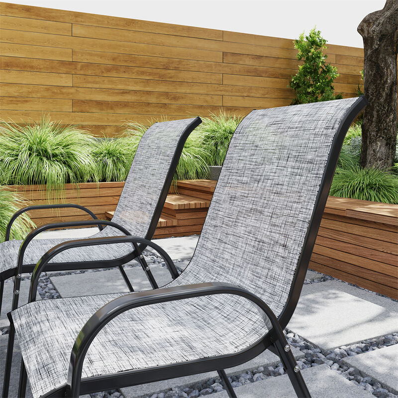 Set of 4 Outdoor Dining Chairs, Durable and Comfortable Seating for Patio or Backyard image number 6