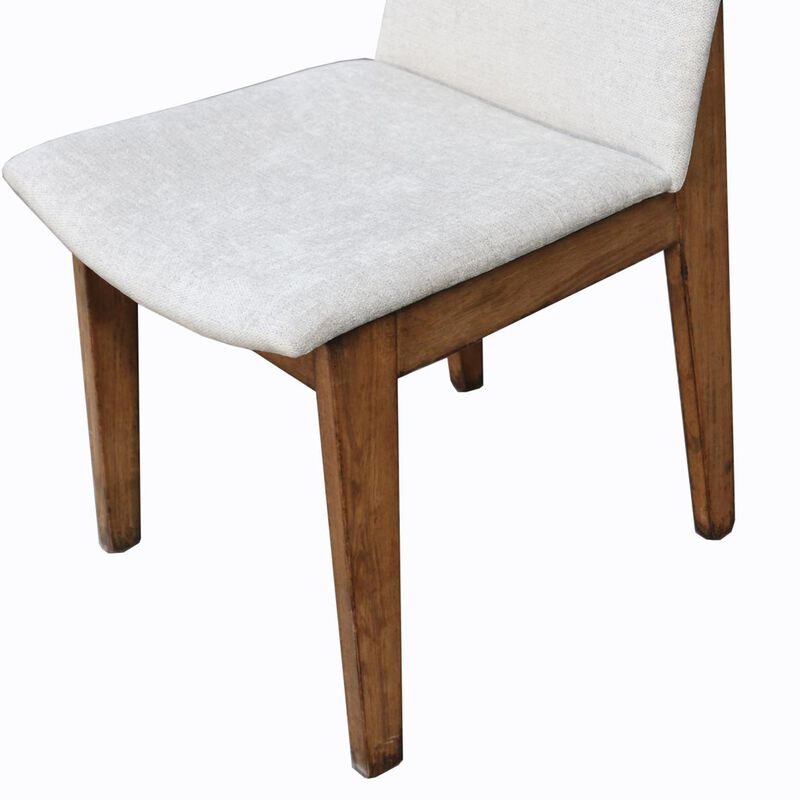 Kuro Dining Side Chair Set of 2, Tapered Legs, Reclaimed Wood, White - Benzara