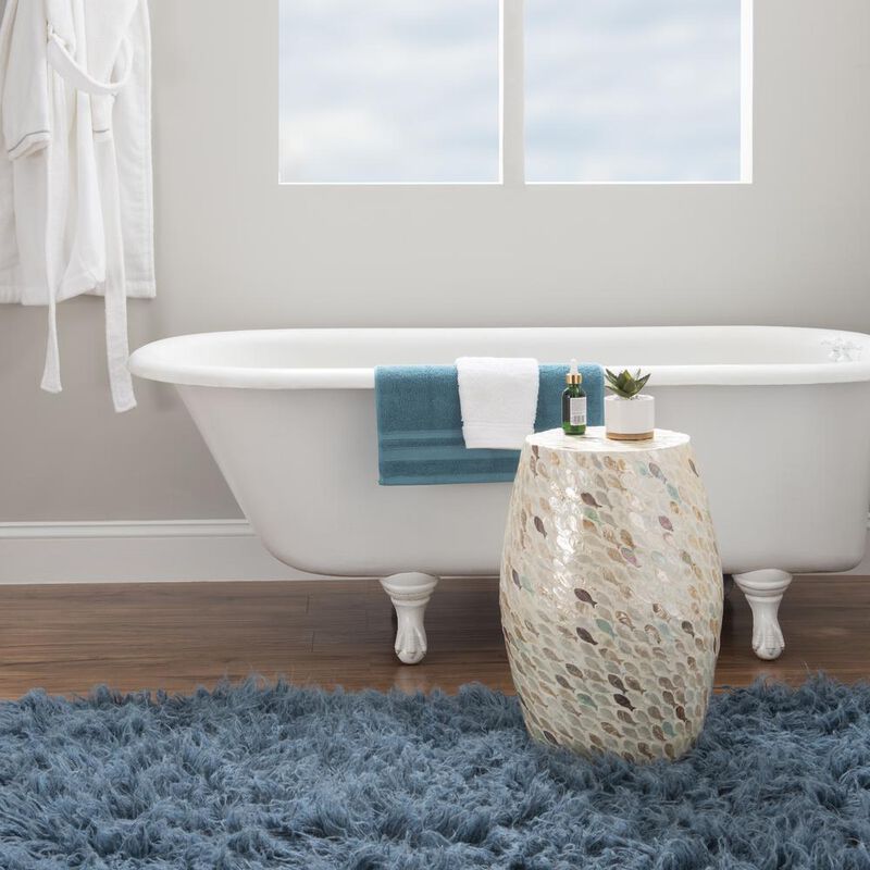 Linon Pattison Capiz Drum Table Fish