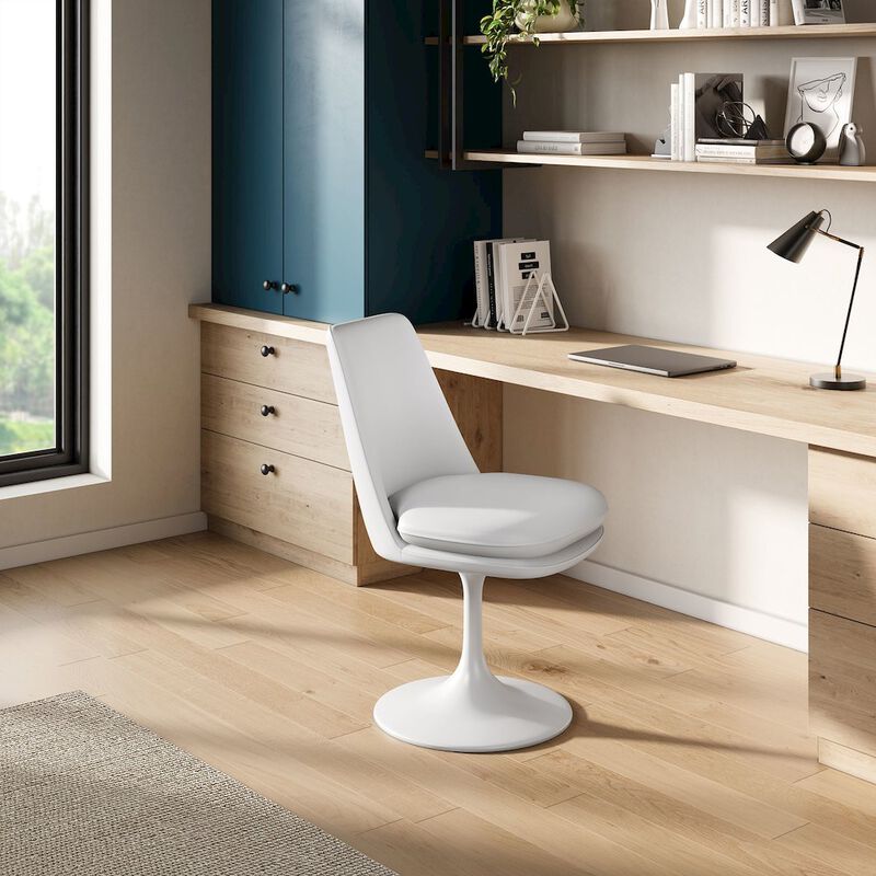 Lippa Swivel Dining Vegan Leather Side Chair image number 8