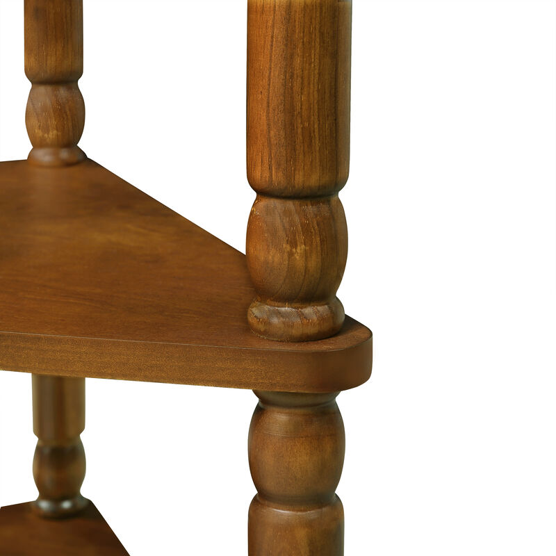 Mondawe 33.8-Inch Small Triangular Table, Small Space/Living Room 3-Layer Solid Wood Edge Table