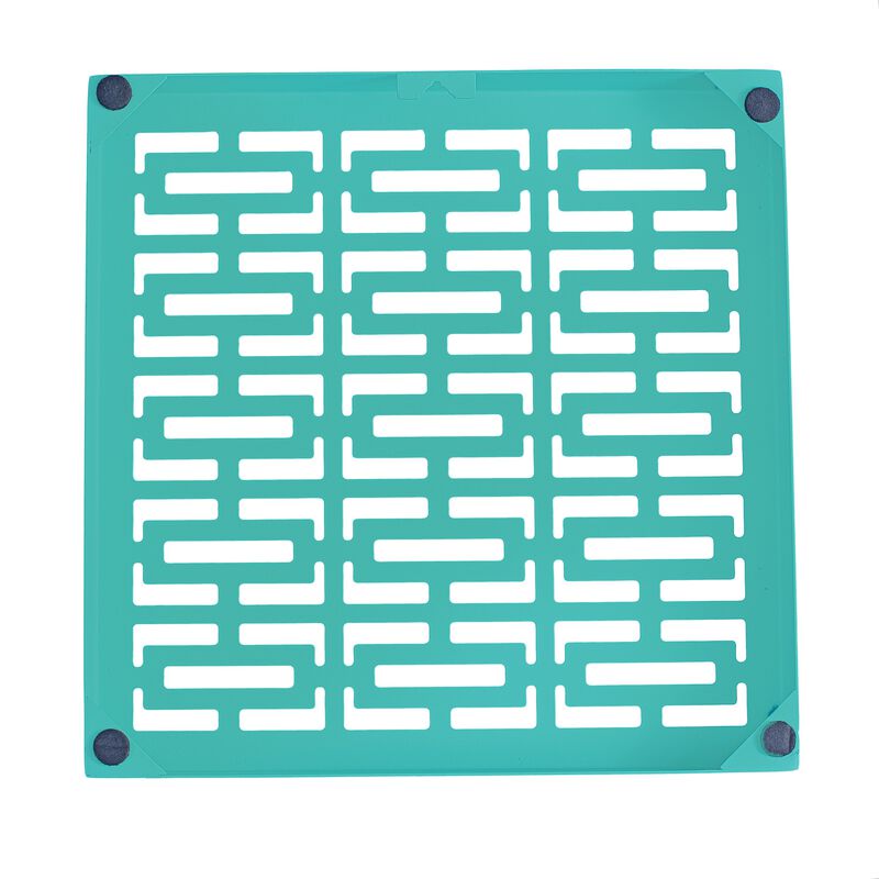 Breeze Block Metal Wall Tile: 7' x 7' Turquoise