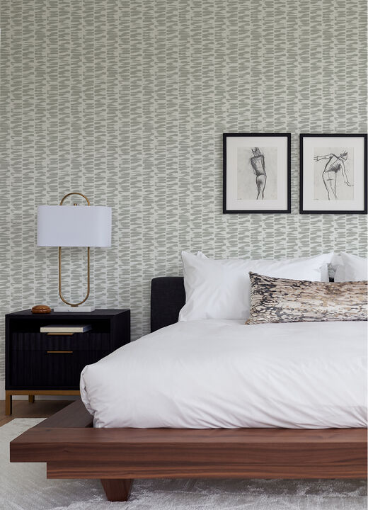 Myrtle Grey Abstract Stripe Wallpaper