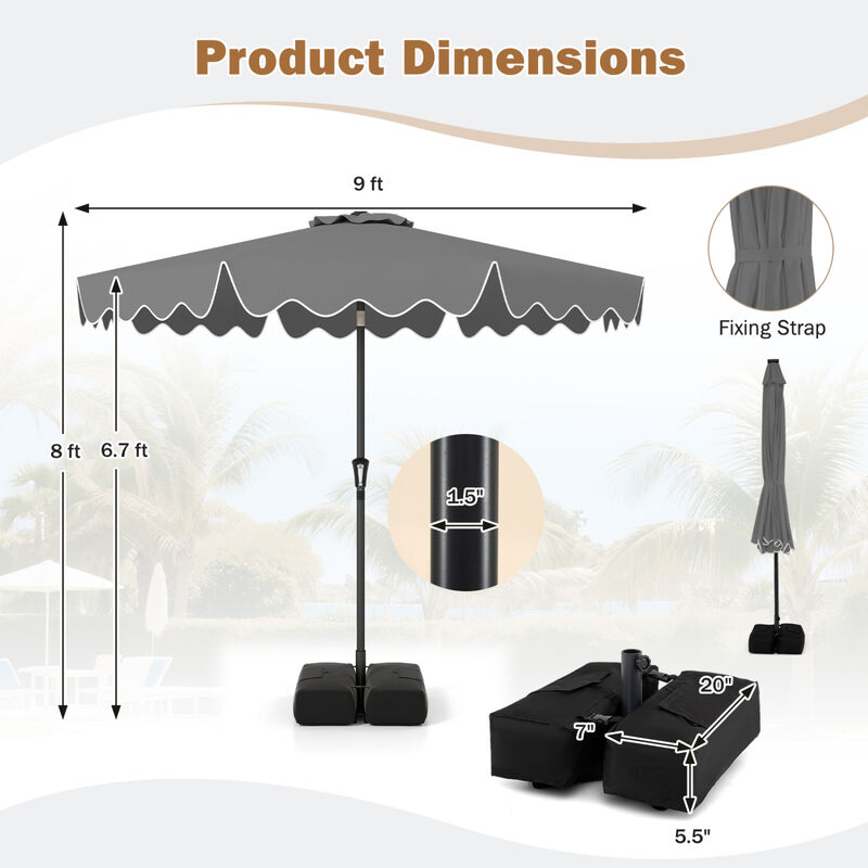 9.5 ft patio umbrella Cabana 9 ft. Table with tilt and crank features Designed with a robust metal frame and a innovative double Abble 84