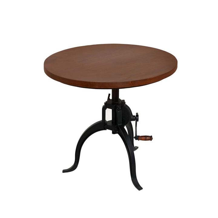 Carolina Living Riley Adjustable Height Rustic Coffee Table - Chestnut Top - Black Base