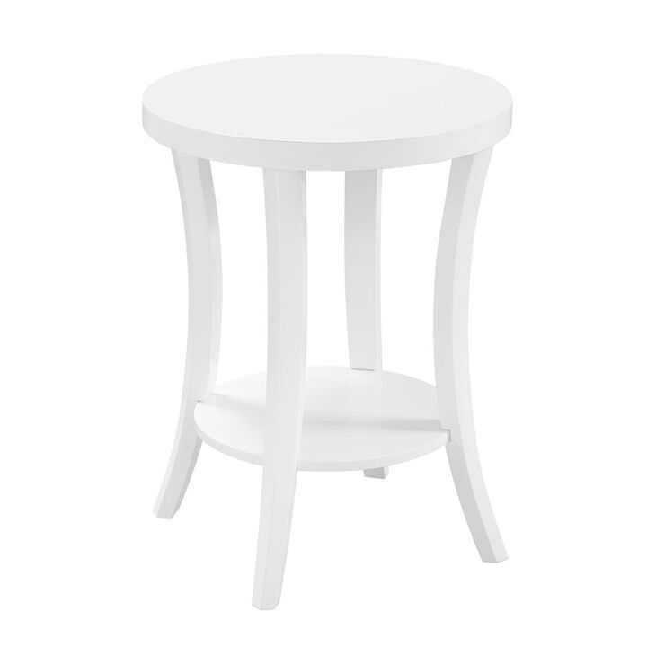 Convenience Concepts Charleston Round End Table with Shelf