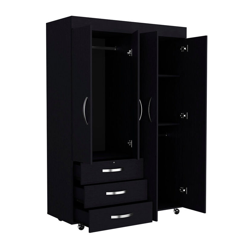 Mobile Armoire Velvet, Bedroom, Black