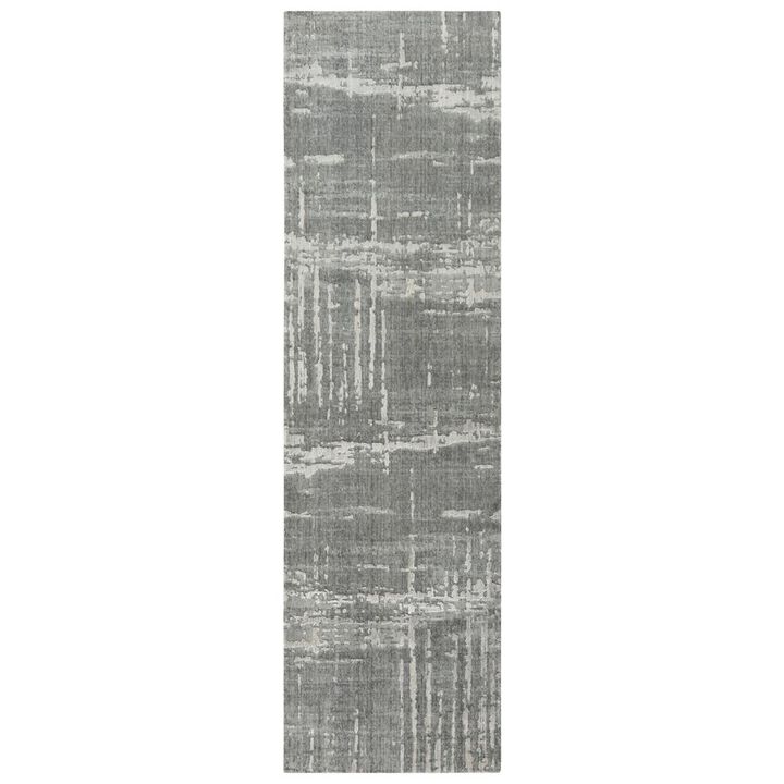 Hybrid Cut Pile Wool/ Tencel Rug, 2'6" x 8'