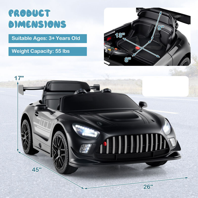 12V Electric Ride-On Car for Kids with Adjustable Speed and Steering Wheel image number 2
