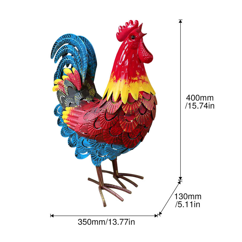 Rutgat Wrought-iron rooster garden statue image number 6
