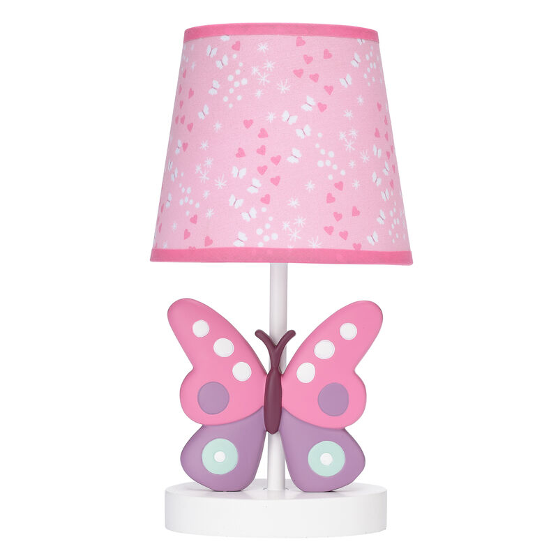 Bedtime Originals Magic Garden Pink/White Butterfly Lamp with Shade & Bulb