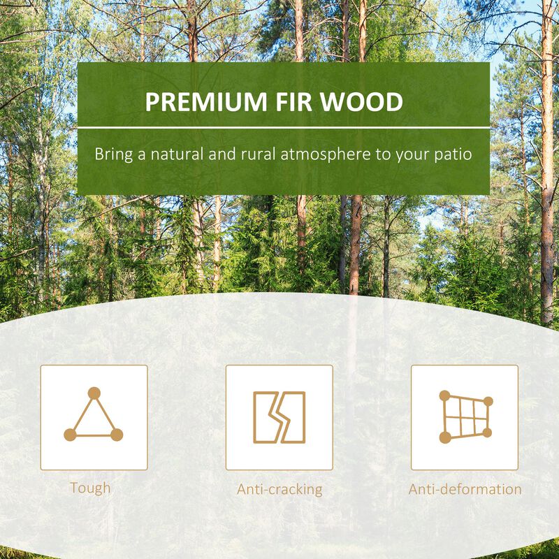 Natural Porch Set: 2-Piece Wooden Rocking Chairs with Foldable Table