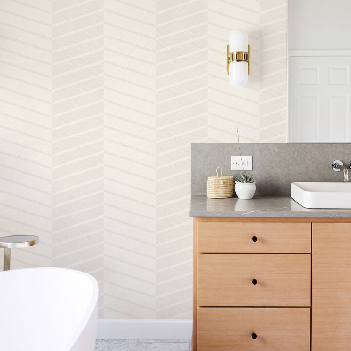 Aspen White Chevron Wallpaper