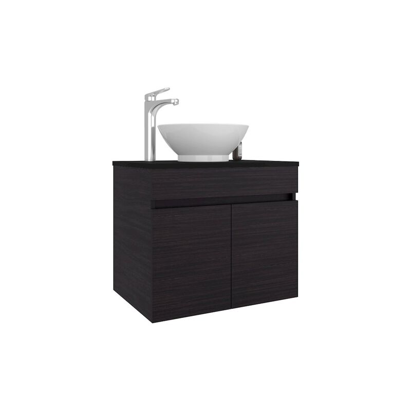 Capac Bathroom Vanity, 2 Doors, Black Wengue