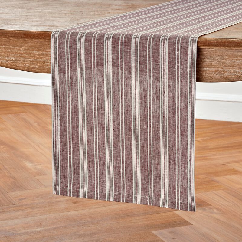Christmas Linen Table Runner - Chelsea Stripe, Solino Home