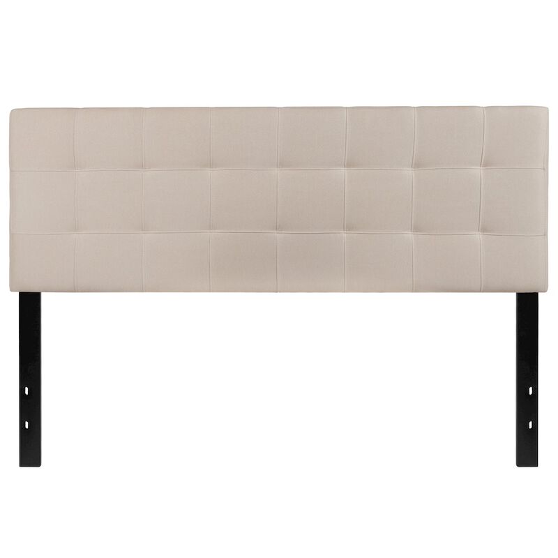 Flash Furniture Tufted Upholstered Queen Size Headboard in Beige Fabric image number 4