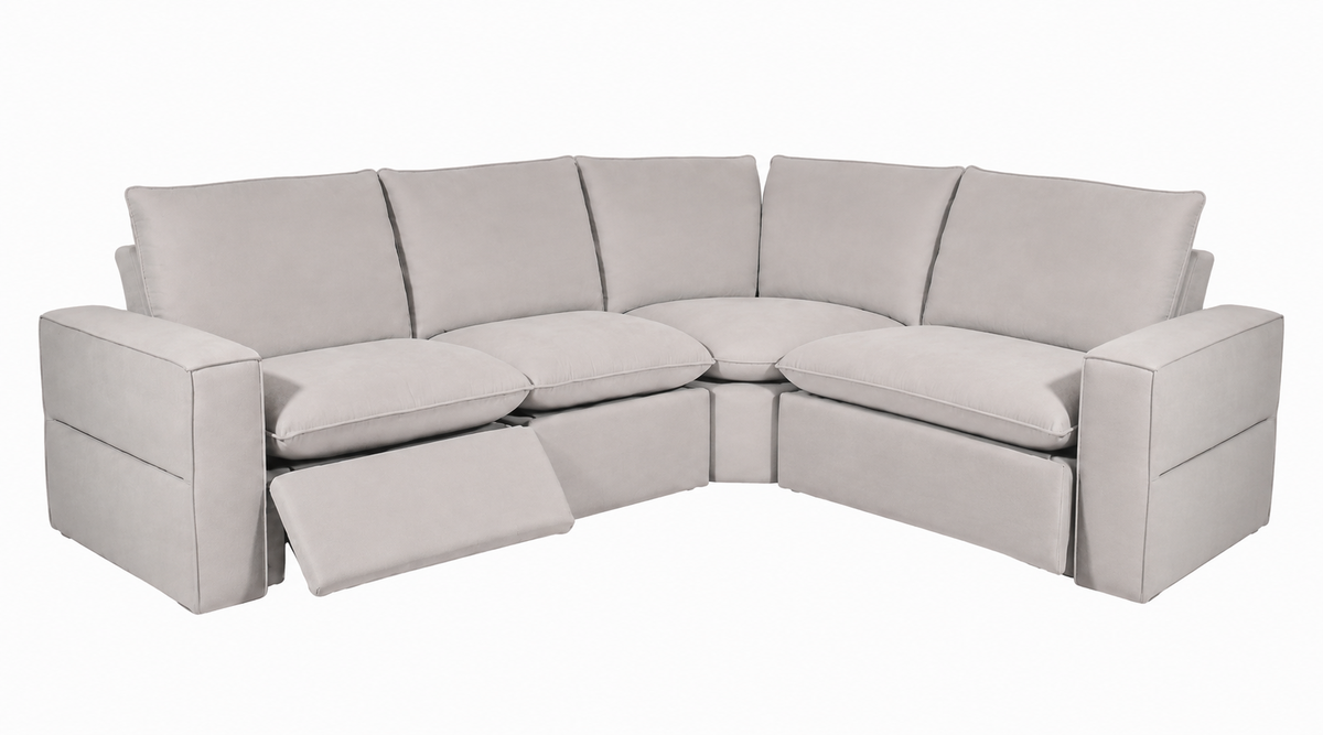 Warner Power Motion 4pc Sectional in Sand