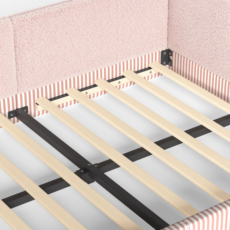 Hemzas Teddy Boucl&eacute; Upholstered Kids Daybed Frame image number 6