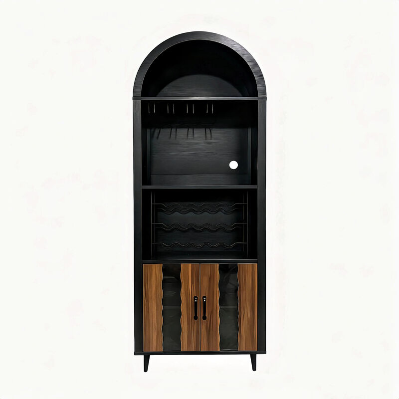 Farmhouse 71" Arched Wine Bar Display Cabinet image number 0