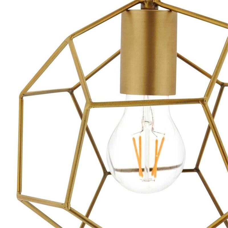 Modway Pique Geometric Rose Gold Stainless Steel Metal Pedant Light Ceiling Lighting Fixture In image number 3