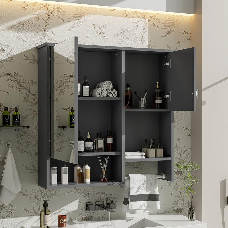 ELEMENT ACE Modern Wall Mounted Bathroom Medicine Cabinet with Adjustable Shelves image number 3