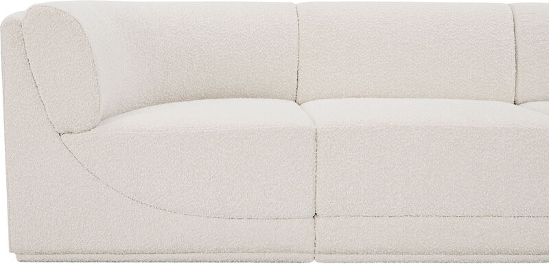 Meridian Furniture Ollie Cream Boucle Fabric Modular Sectional