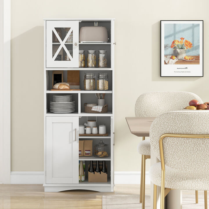 Bathroom Cabinet – Tall Floor Storage Unit with 3 Cubes and Acrylic Doors