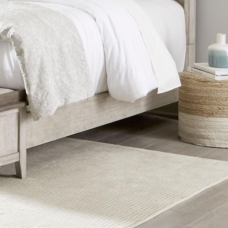 Liberty Furniture Ivy Hollow King Mantle Storage Bed in Weathered Linen Finish w/ Dusty Taupe Tops image number 4