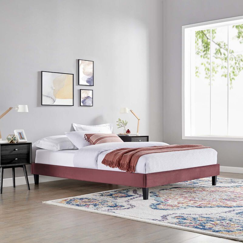 Modway - Reign Twin Performance Velvet Platform Bed Frame image number 1