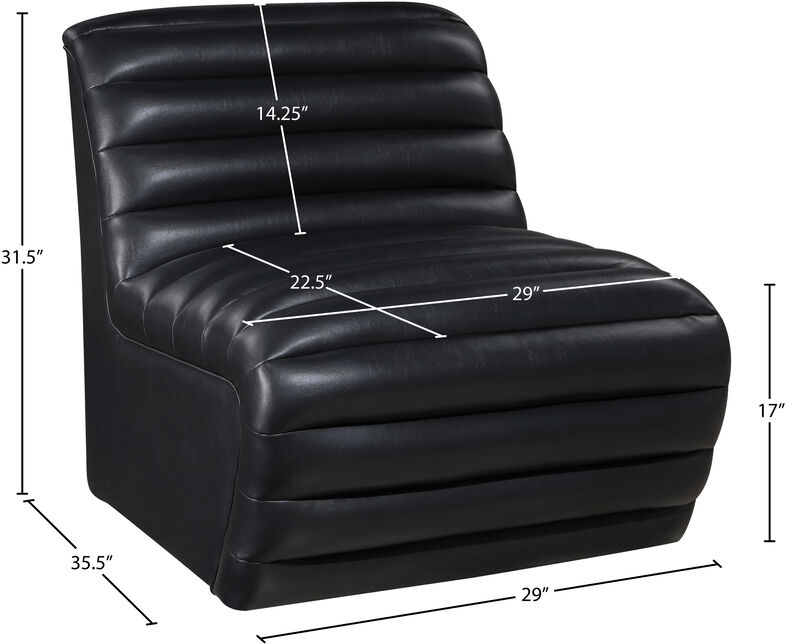 Meridian Furniture Vega Black Vegan Leather Accent Chair