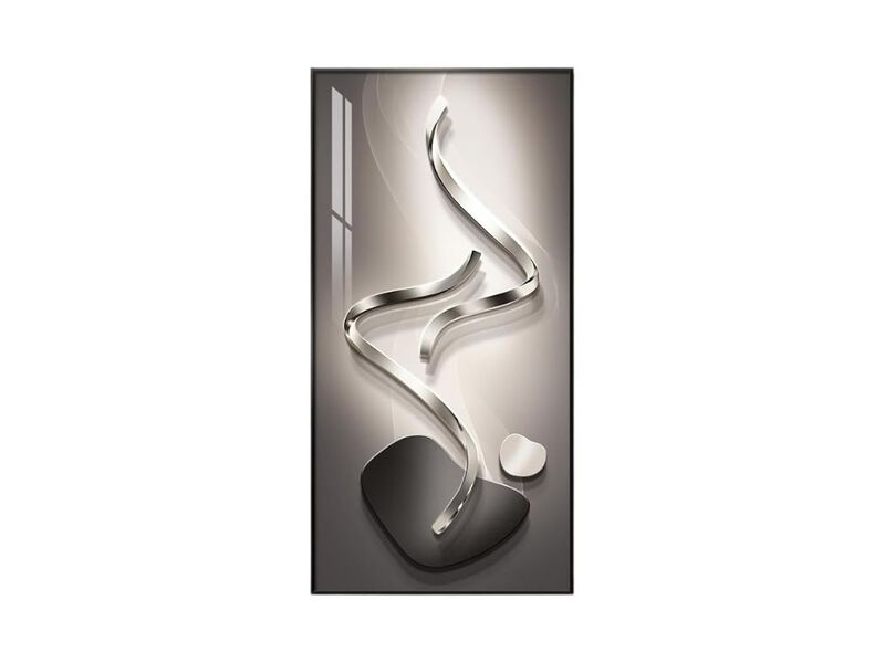 Large Framed Modern Abstract Vertical Wall Art Black Grey 30x60 In image number 0