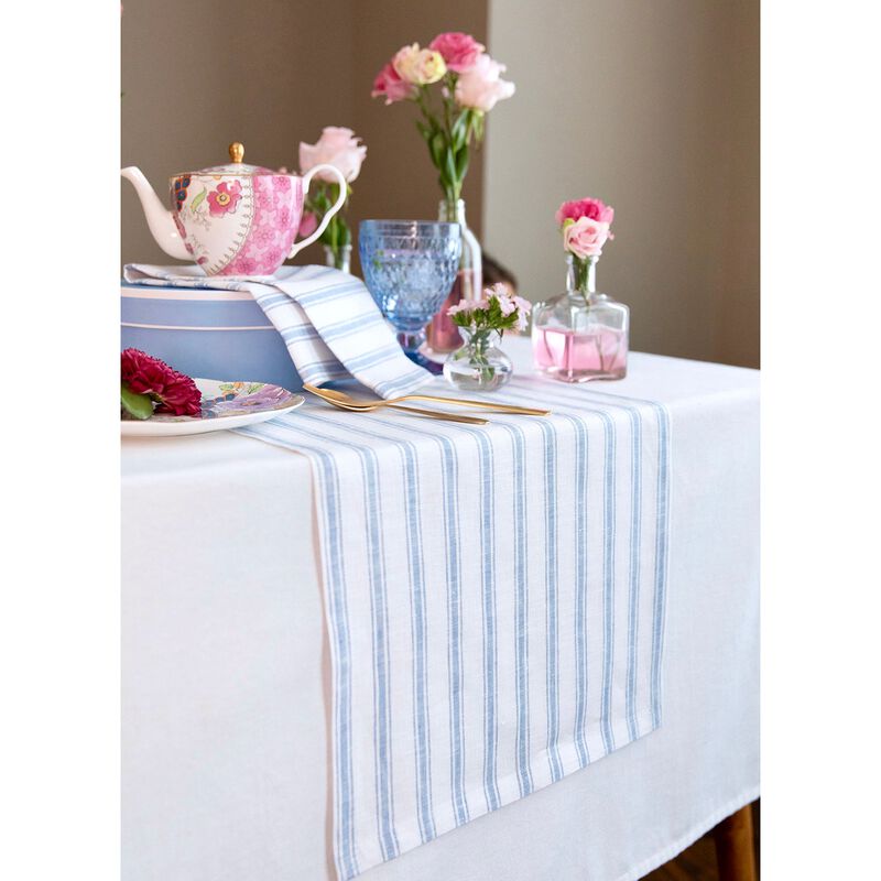 Linen Table Runner - Capri Ticking Stripe