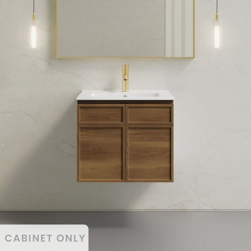 St. Tropez 24" Wall-Mounted Bathroom Vanity Cabinet without Top in Brown Oak image number 1