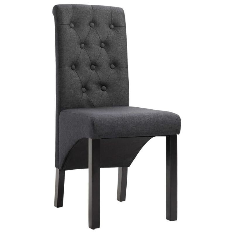 vidaXL Dining Chairs 2 pcs Dark Gray Fabric