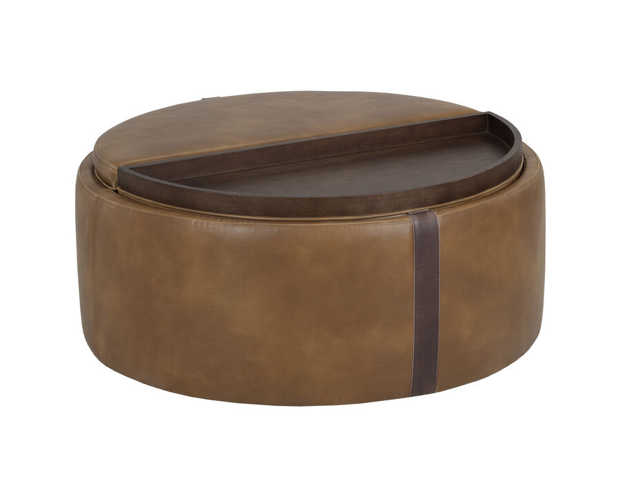 Delphine Wheeled Tobacco Tan / Autumn Chestnut Storage Ottoman