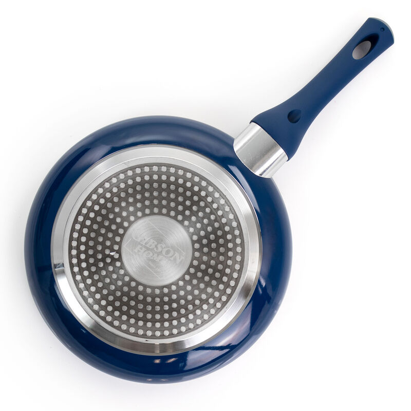 Gibson Home Charmont 9.5 Inch Nonstick Aluminum Frying Pan in Yale Blue