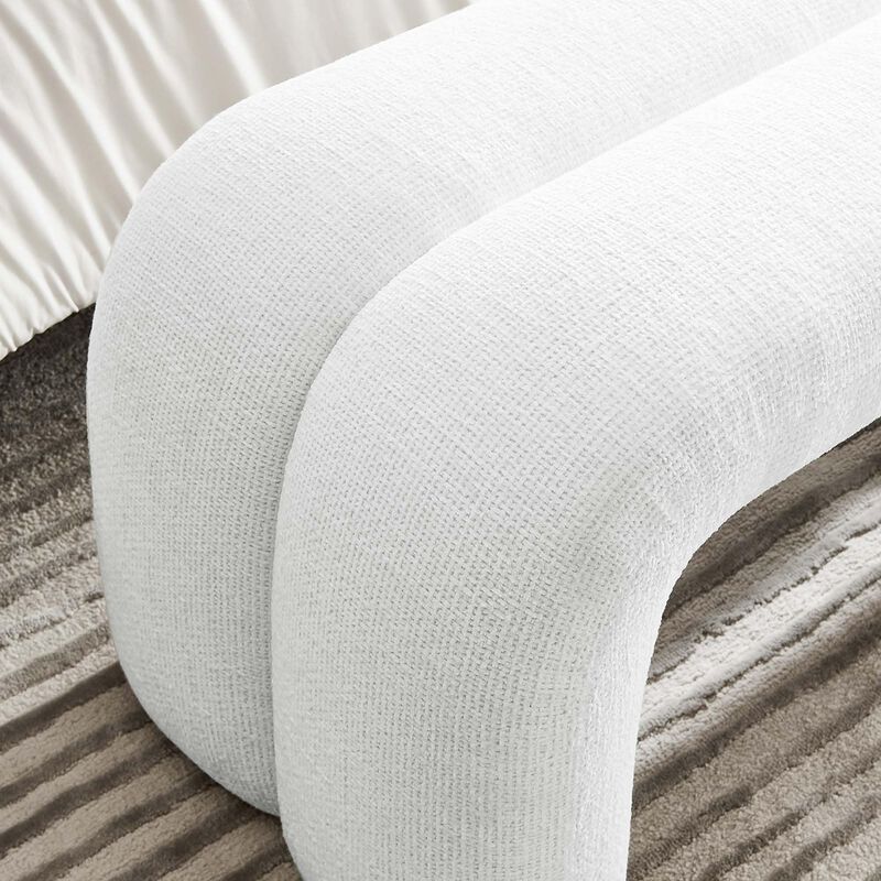 Modway EEI-6769-FRO Dax 50.5" Chenille Upholstered Accent Bench, Frost image number 4